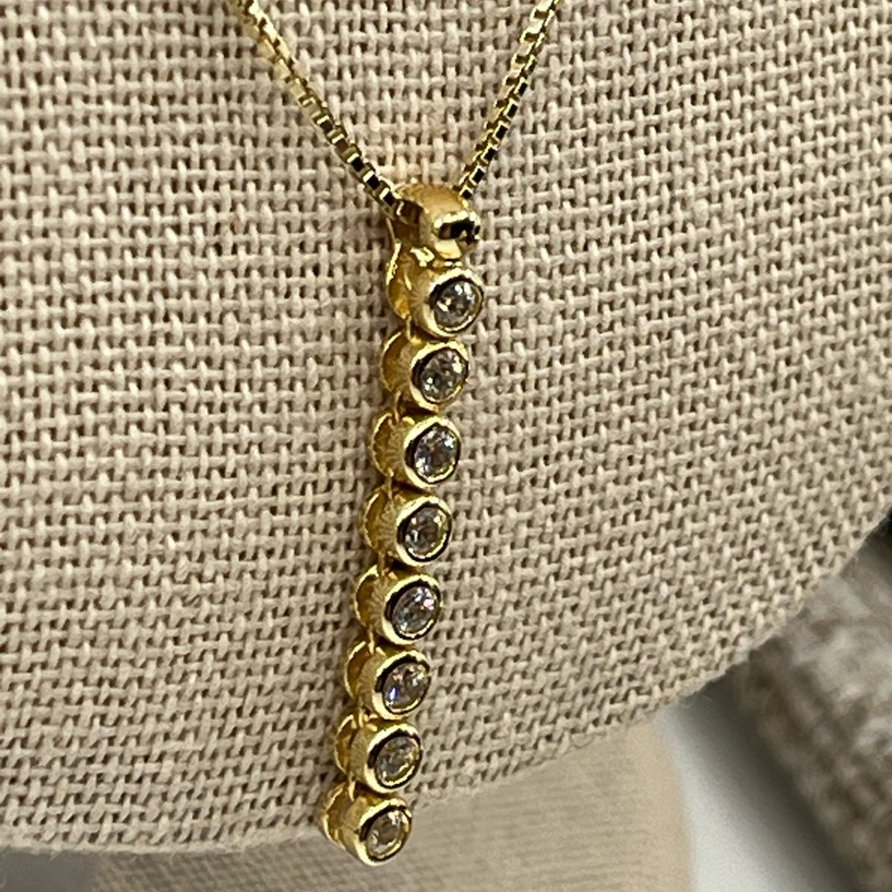 Vintage Sterling Silver & CZ Necklace - Estate Collection, Stamped 925 - Picture 7 of 17
